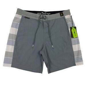 Dark Seas Hialeah Boardshorts Men 34 Slate Gray Repreve Stretch Surf Swim NWT